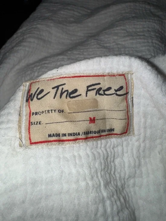 We The Free Cream Gauze Button-Up Puff Sleeve Tunic - Picture 8 of 10